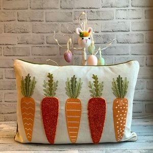 Millihome Feather Filled Easter Carrot Pillow